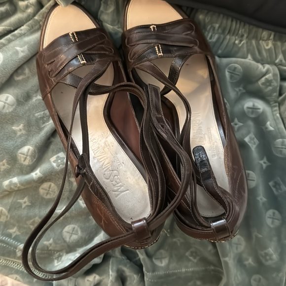 Yves Saint Laurent Slingback Peeptoe Heels Tie Detail - Picture 4 of 7